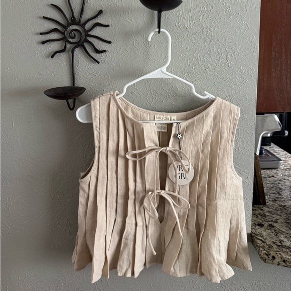 vrg grl Tops - VRG GRL NWT Valeria Pleated Tie Front Blouse